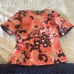 Arket structured Short sleeve salmon floral Blouse